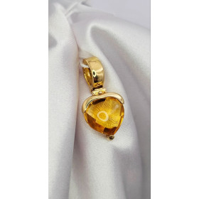 Підвіска із жовтого золота з цитрином 6,01 ct